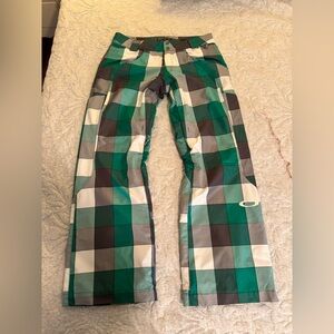 Oakley Women's Plaid Pants in Green and White
